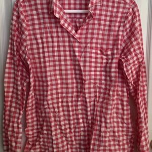 Red and White Checkered Button-Up Shirt